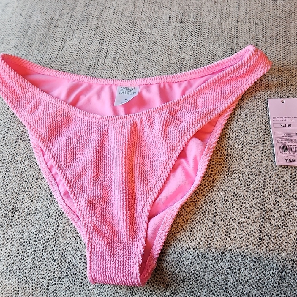 Wild Fable Pink Textured Bikini Bottom